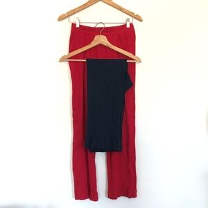 Bundle of 2 Amour Vert Red and Blue Ribbed Lounge Pants